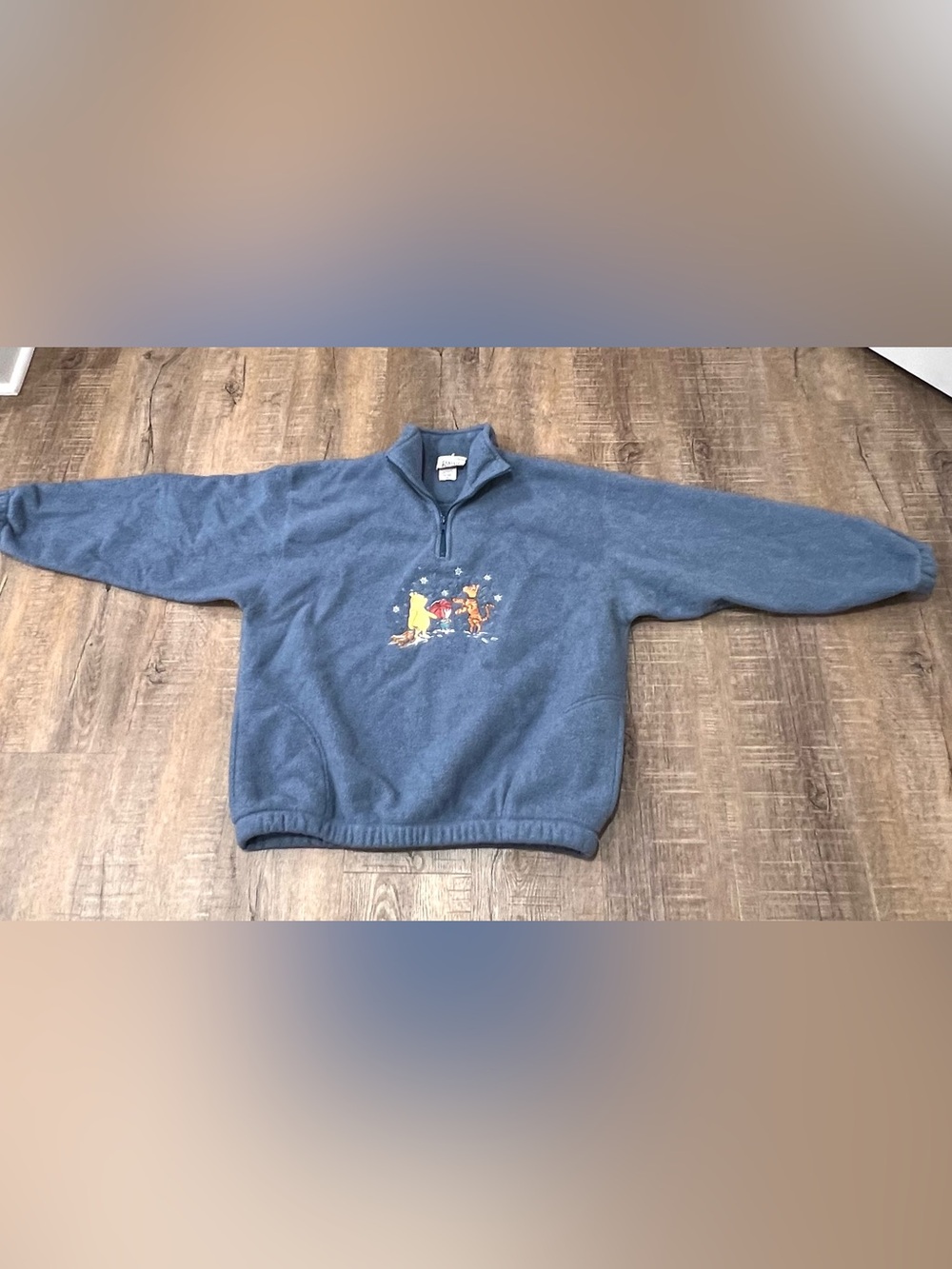 Classic Pooh woman’s 1/4 zip xl vintage fleece pullover blue tigger piglet